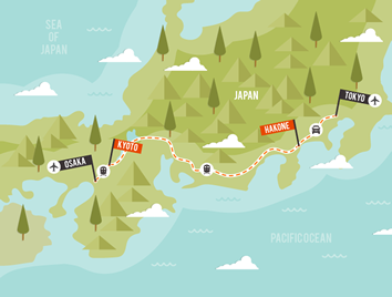Japan gay tour map