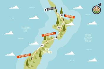 New Zealand gay tour map