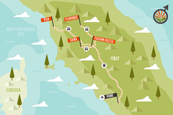 Tuscany gay tour map