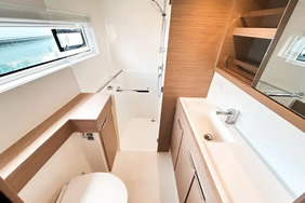 Lagoon catamaran bathroom