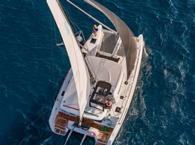 Lagoon 40 catamaran aerial view