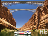 Gay Grand Canyon adventure tour - clear river bridges