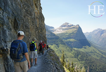 Glacier National Park Highline trail gay hikers