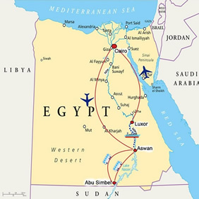 Egypt gay tour map