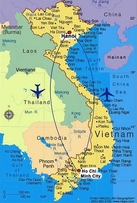 Vietnam gay tour map