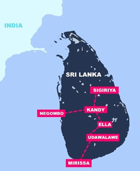 Sri Lanka gay tour map