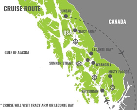 Alaska Gay Adventure Cruise Map