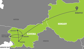 Budapest & Slovenia Gay Tour Map
