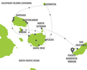 Galapagos gay cruise map