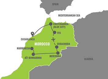 Morocco gay tour map