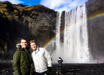 Iceland gay tour waterfall