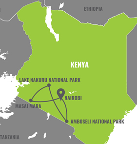 Kenya gay safari tour map