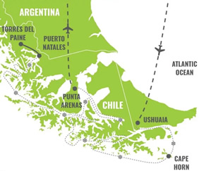 Patagonia Chile Gay Cruise Map