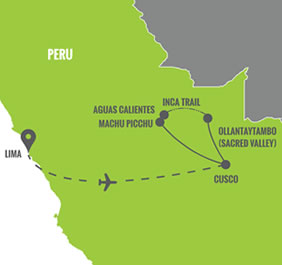 Peru Inca Trail Gay Tour Map