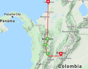 Colombia gay tour map