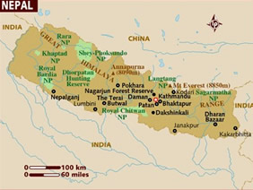 Nepal gay tour map