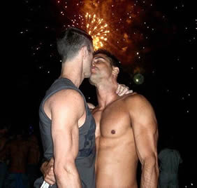 Gay New Year kiss