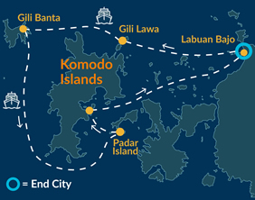 Komodo Islands gay cruise map