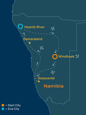 Namibia gay tour map