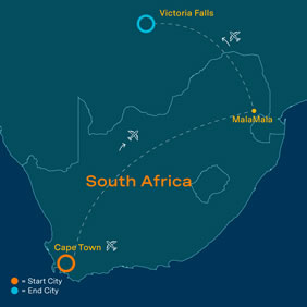 South Africa gay tour map