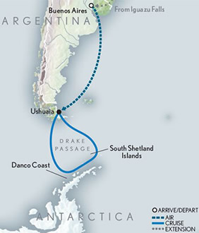 Antarctica Gay Cruise Map