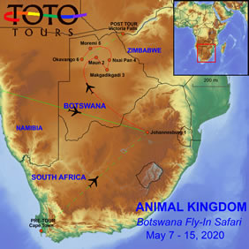 Botswana gay tour map