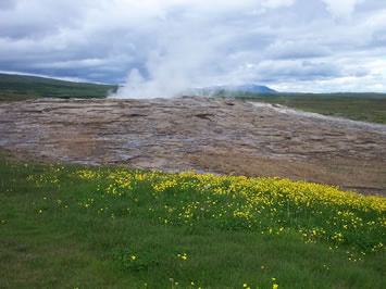 Iceland gay tour - waiting for geysir to blow