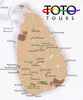Sri Lanka gay tour map